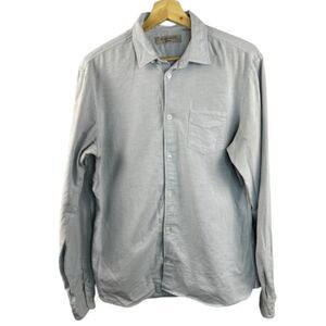 AllSaints Mens Cotton Whisper Gray Long Sleeve Shirt Size M